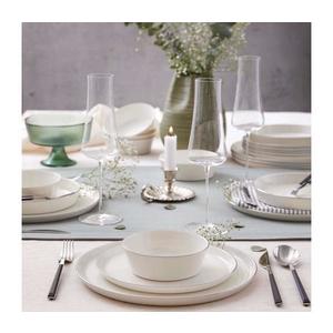 24-dielna jedálenská súprava, biela/strieborná, porcelán 710KTP4538 vyobraziť