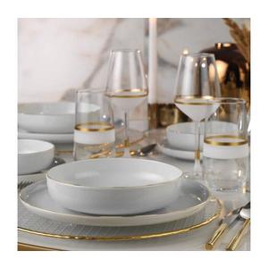 Jedálna súprava 24 ks biela/zlatá/porcelán 710KTP3411 vyobraziť