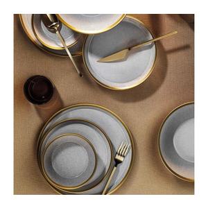 Jedálna súprava 16 ks, sivá/zlatá, porcelán 719KTP9737 vyobraziť