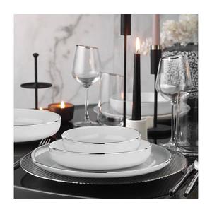 Jedálenská súprava 18 ks biela/strieborná/porcelán 719KTP9785 vyobraziť