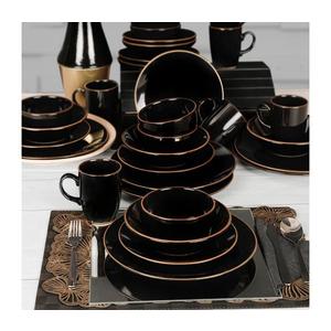 Jedálenská súprava 30 ks čierna/zlatá/kamenina 275KRM1730 vyobraziť