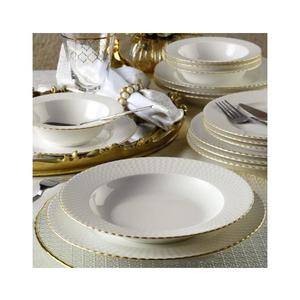 Jedálenská súprava 24 ks biela/zlatá/porcelán 710KTP2490 vyobraziť