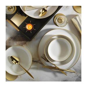 Jedálna súprava 18 ks béžová/zlatá/porcelán 710KTP3603 vyobraziť