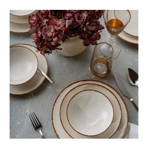 Jedálenská sada 24 ks béžová/hnedá/porcelán 387GRP1381 vyobraziť