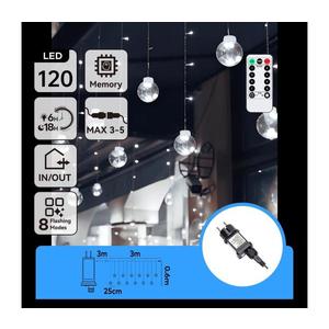B.V. - LED vonkajší vianočný reťazec 120xLED/6W/230V/8 funkcií 3x0, 6m IP44 studená biela+DO B10303S72 vyobraziť