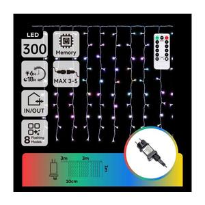 B.V. - LED RGBY vonkajšia vianočná svetelná reťaz 300xLED/6W/230V/8 funkcií 3x1m IP44 + diaľkové ovládanie B10303S7F vyobraziť