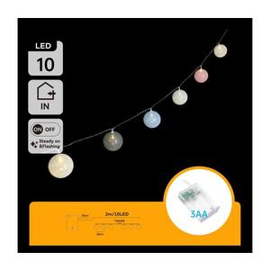 B.V. - LED vianočný reťazec 10xLED/3xAA 2m teplá biela B103033WU vyobraziť
