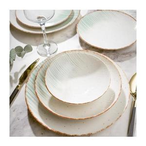 Jedálenská sada 24 ks biela/zelená/porcelán 387GRP1351 vyobraziť