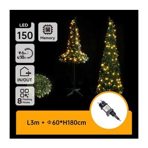 B.V. - LED vonkajší vianočný stromček 150xLED/230V 1, 8m IP44 zelený, teplá biela B10303AAZZ vyobraziť