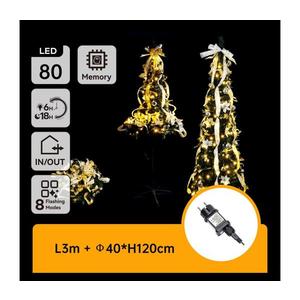 B.V. - LED Vonkajší vianočný strom 80xLED/230V 1, 2m IP44 biela/zlatá teplá biela B10303ABAP vyobraziť