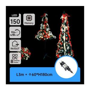 B.V. - LED vonkajší vianočný stromček 150xLED/230V 1, 8m IP44 čierny, studená biela B10303ABAL vyobraziť