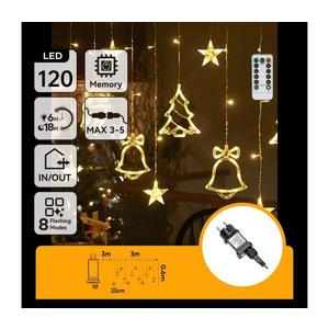 B.V. - LED vonkajší vianočný reťazec 120xLED/6W/230V/8 funkcií 3x0, 6m IP44 teplá biela+DO B10303S6X vyobraziť