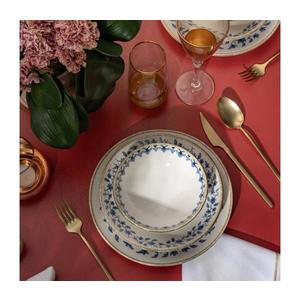 Sada jedálenského riadu 18 ks, biela/modrá, porcelán 719KTP9897 vyobraziť