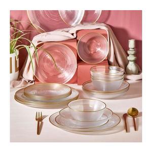 24-dielna jedálenská súprava z číreho skla so zlatým zdobením 337GLZ1137 vyobraziť