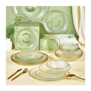 Jedálenská súprava 24 ks číra/zlatá/sklo 337GLZ1130 vyobraziť