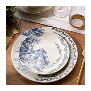 Jedálenská súprava 24 ks, biela/modrá, porcelán 490TLU1127 vyobraziť