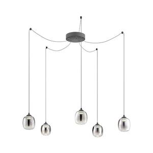 Redo 01-3487 -LED Stmievateľný luster na lanku KHADI 5xLED/5, 2W/230V čierna/dýmová 01-3487 vyobraziť