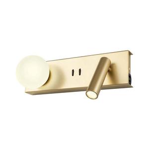 Redo 01-4661 - LED nástenné svietidlo NORMA LED/5W/230V + LED/3W CRI 90 USB zlaté 01-4661 vyobraziť