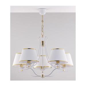 Jupiter 2084 - Závesný luster SAMBA na reťazi 5xE27/15W/230V biela/zlatá 2084 vyobraziť