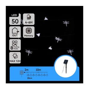 B.V. - LED solárny dekoratívny reťaz 50xLED/8 funkcií 10m 800mAh IP65 studená biela B10201Q88 vyobraziť