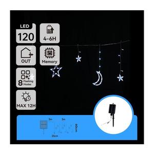 B.V. - LED solárny vianočný reťazec 120×LED/8 funkcií 3×0, 6 m 500 mAh IP65 studená biela B10201S6S vyobraziť