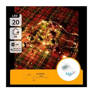 B.V. - LED vianočná reťaz 20xLED/3xAA 2m teplá biela B103033XK vyobraziť