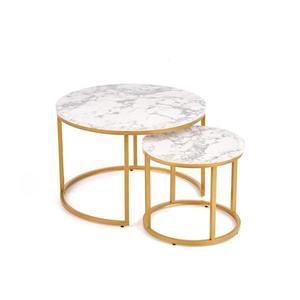 Halmar Súprava 2 ks konferenčných stolíkov PACILA, mramorový dekor / zlaté V-CH-PAOLA-LAW-ZŁOTY vyobraziť