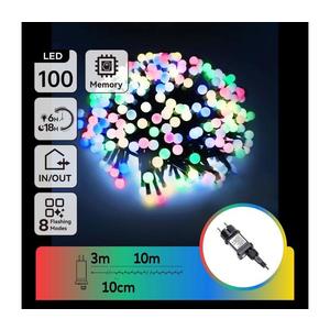 B.V. - LED RGBY vonkajší dekoratívny svetelný reťazec 100×LED/3, 6 W/230 V/8 funkcií 10 m IP44 B103031OI vyobraziť