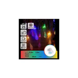 B.V. - LED RGBY Vonkajší vianočný reťazec 25xLED/8 funkcií 3xAA 2, 5m IP44 kvapky B10303K5D vyobraziť