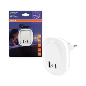 Osram- LED nočné svietidlo do zásuvky so senzorom a USB LUNETTA LED/12, 5W/230V 4099854532115 vyobraziť