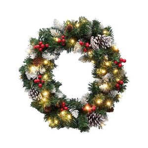 LED Vianočný veniec 35xLED/3xAA 8 funkcií priemer 45 cm IP44 teplá biela 5005610 vyobraziť