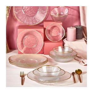 18-dielna jedálenská súprava – číre sklo / zlaté detaily 337GLZ1127 vyobraziť