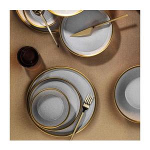 Jedálenská súprava 8 ks sivá/zlatá/porcelán 719KTP9736 vyobraziť