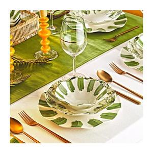 Porcelánová 18-dielna jedálenská súprava, biela/zelená 430KSV8980 vyobraziť