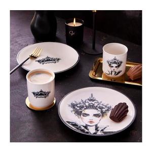 4-dielna jedálenská súprava, čierna/biela, porcelán 710KTP3722 vyobraziť