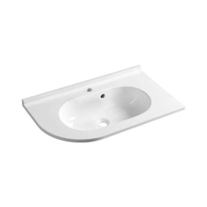 Sapho - Rohové zapustené umývadlo PULSE 75x43 cm mramor/biela BM658 vyobraziť