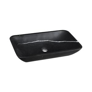 Sapho - Umývadlo na dosku BLOK 60x35 cm kameň/matná čierna 2401-39 vyobraziť