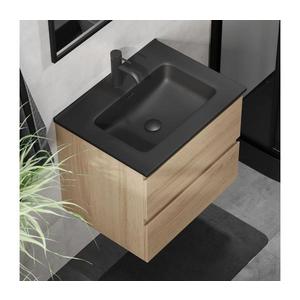 BATH DELUXE Kúpeľňová skrinka s umývadlom KENWOOD 61 cm, dub/čierna BT0096+BT0126 vyobraziť