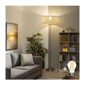 Brilagi - LED stojacia lampa CERIA 1xE27/40W/230V priemer 25 cm bambus/matný chróm EG300183+EG781159 vyobraziť