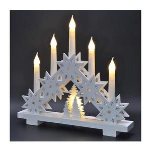 1v265 - LED Vianočný svietnik 5xLED/2xAA teplá biela 1v265 vyobraziť