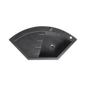 Sapho - Rohový kuchynský drez 114x57, 5 cm granit/čierny GR1934 vyobraziť