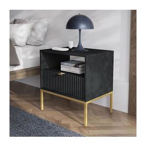 MIRJAN 24 Nočný stolík NOVA 56x54 cm čierna/zlatá vyobraziť
