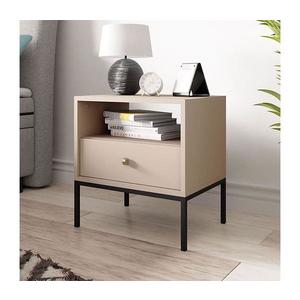 MIRJAN 24 Nočný stolík MONO 56x54 cm béžová/čierna vyobraziť