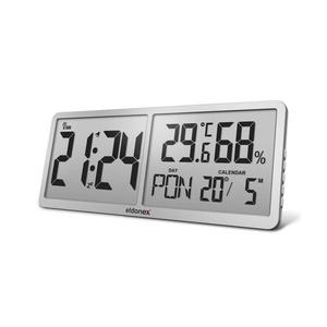 ELDONEX ECL-1110-SL - Digitálne nástenné hodiny TimeCheck 4xAA strieborné ECL-1110-SL vyobraziť