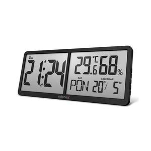 ELDONEX ECL-1110-BK - Digitálne nástenné hodiny TimeCheck 4xAA čierna ECL-1110-BK vyobraziť