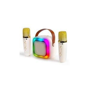 CONNECT IT LED RGB reproduktor s bezdrôtovými mikrofónmi 2Mic, 5 W / 1200 mAh + 2 × 400 mAh, krémová/zlatá CSP-1010-BG vyobraziť