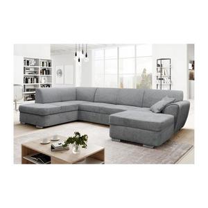 Rozkladacia rohová sedacia súprava SERPA v tvare U, ľavá, sivá, s úložným priestorom DORIS U LEFT vyobraziť