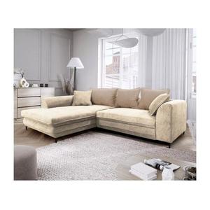 Rozkladacia rohová sedacia súprava s úložným priestorom do L LAGOA ľavá béžová/hnedá GUSTO (GENOA) LEFT vyobraziť