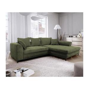Rozkladacia rohová sedacia súprava LAGOA v tvare L, pravé prevedenie, zelená, s úložným priestorom GUSTO (GENOA) RIGHT vyobraziť