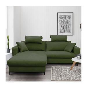 Rozkladacia rohová sedacia súprava s úložným priestorom do tvaru L HORTA ľavá zelená MOSS (MONZA) LEFT vyobraziť